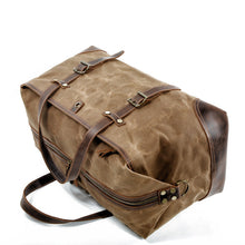 Load image into Gallery viewer, Vintage Large Storage Leather Canvas Travel Duffel Bag
