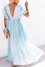 Load image into Gallery viewer, Button Drawstring Waist Maxi Cover Dress

