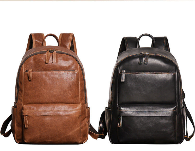 Full Grain Zipper Leather School Backpack Rucksack  Anniversary Gifts Handmade Bags