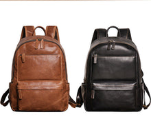 Load image into Gallery viewer, Full Grain Zipper Leather School Backpack Rucksack  Anniversary Gifts Handmade Bags

