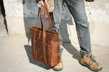 Load image into Gallery viewer, Brown Leather Tote Bag
