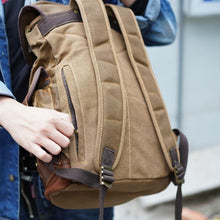 Load image into Gallery viewer, Vintage Canvas Backpack Waterproof Traveling Hiking Rucksack
