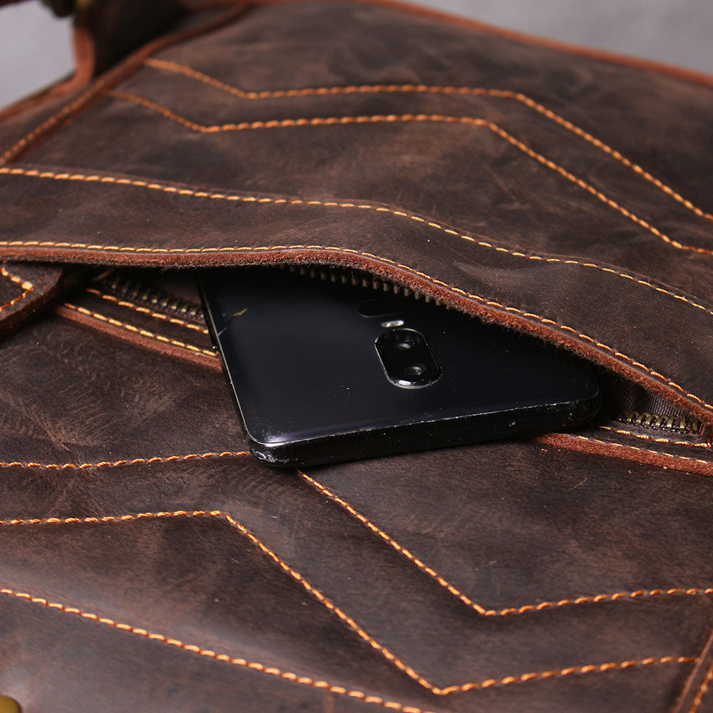 Classic Full Grain Leather School Backpack