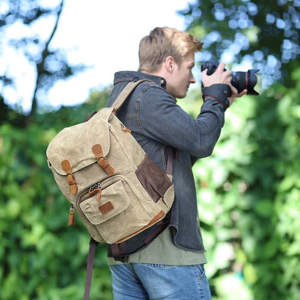 Photography SLR Camera Backpack Canvas Waterproof Bag
