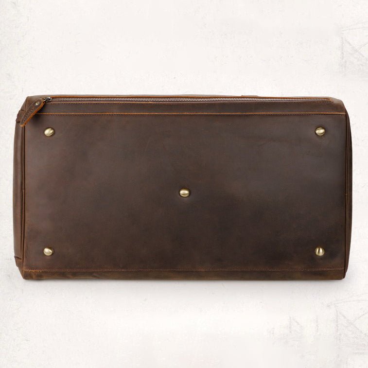 Leather Large Travel Weekender Duffel Bag with Laptop Compartment