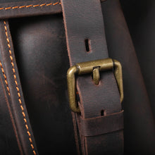 Load image into Gallery viewer, Dark Coffee Leather Full Grain School Backpack
