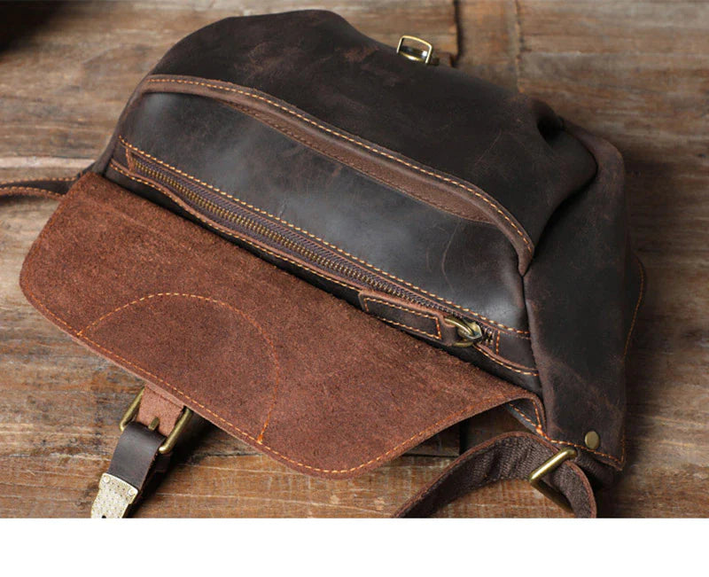 Stylish Vintage Leather Cross Body Bag for Men