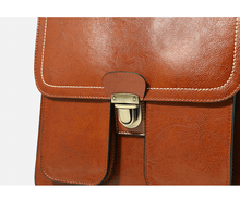 Load image into Gallery viewer, Vintage Brown School Leather Backback For Women
