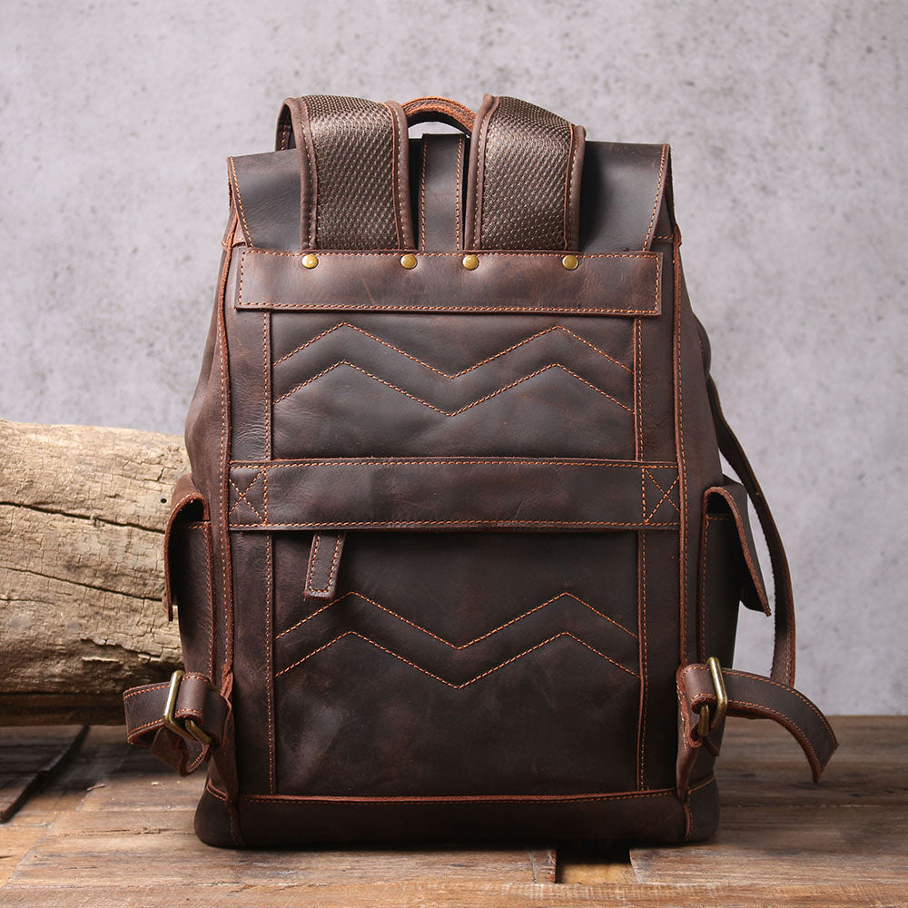 Classic Full Grain Leather School Backpack