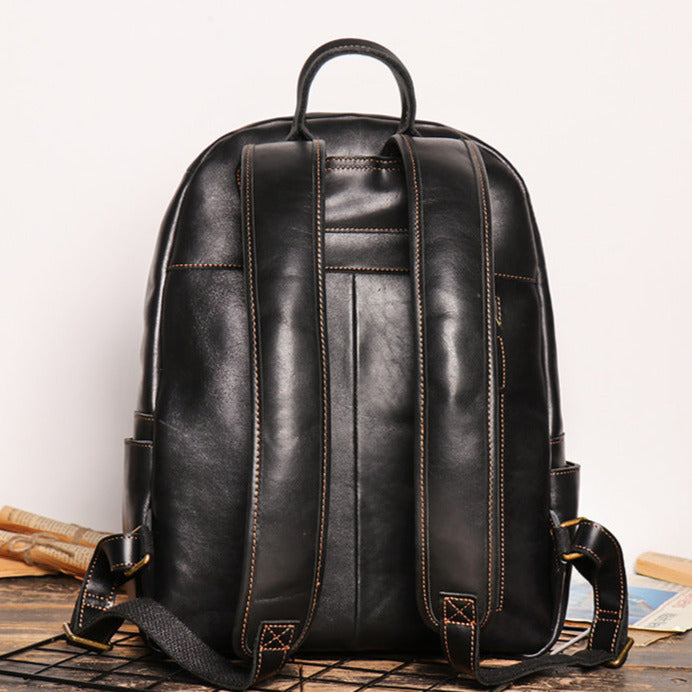 Full Grain Zipper Leather School Backpack Rucksack  Anniversary Gifts Handmade Bags