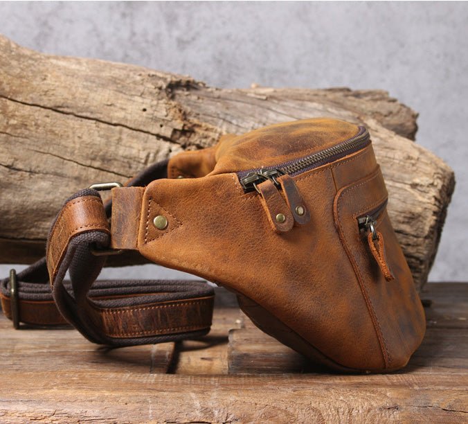 Classic Leather Crossbody Sling Bag for Men