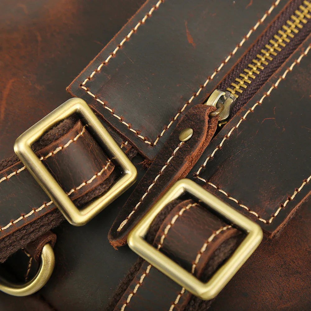 Mens Convertible Leather School Backpack Sling Bag