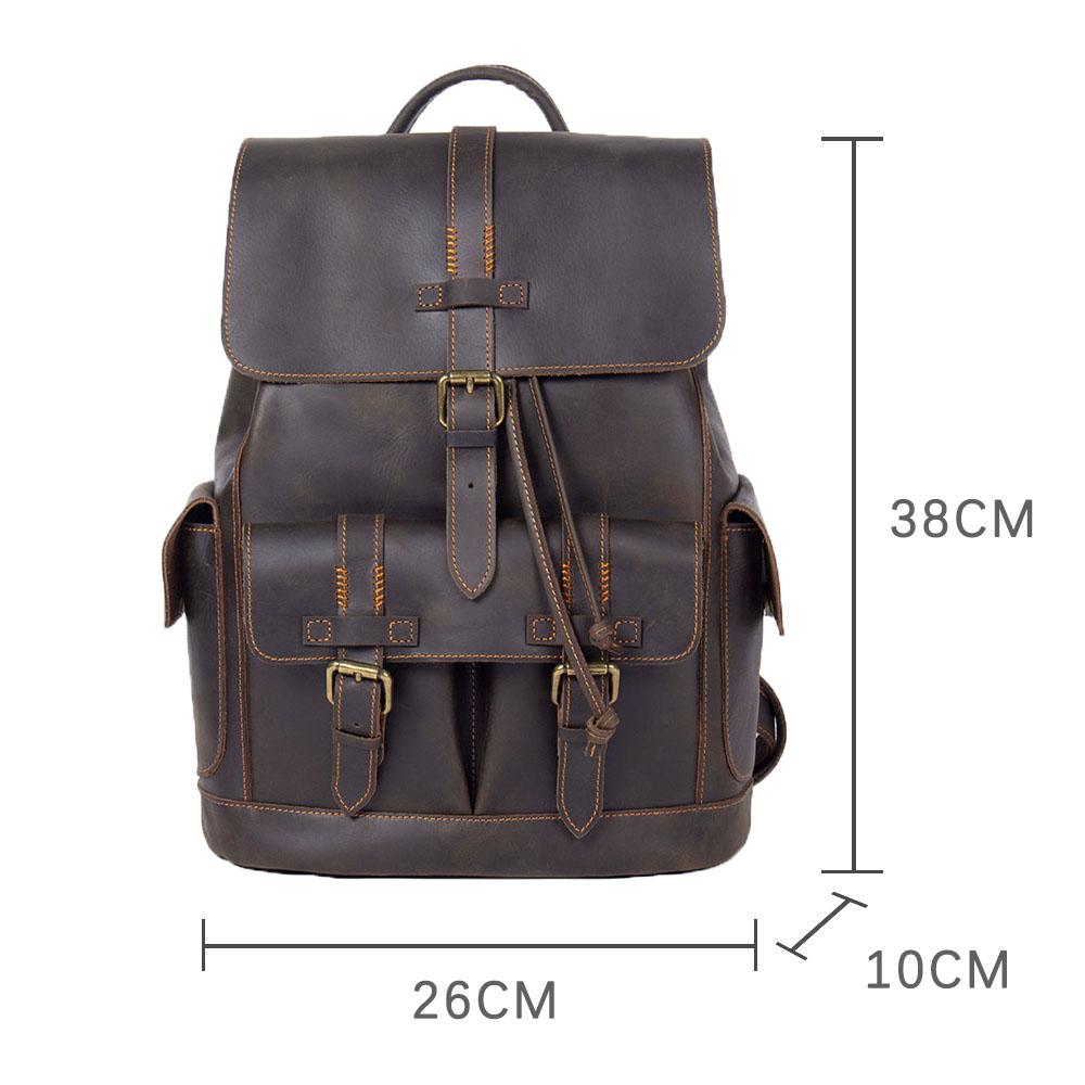 Classic Full Grain Leather School Backpack