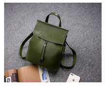 Load image into Gallery viewer, Brown Zipper Convertible Leather Backpack
