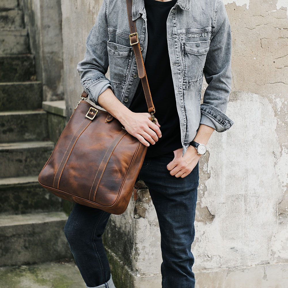 Vintage Leather Tote Bag