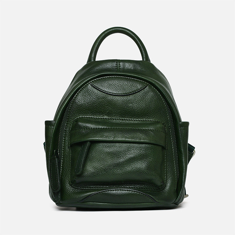 Vintage Ladies Mini Brown Leather Backpack Purse Small Leather Backpacks for Women