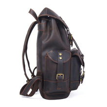 Load image into Gallery viewer, Dark Coffee Leather Full Grain School Backpack
