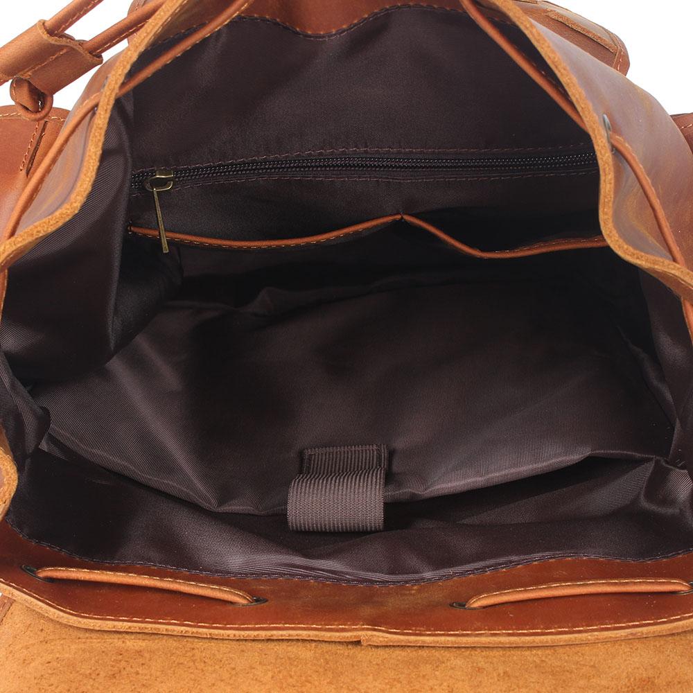 Dark Coffee Leather Full Grain School Backpack