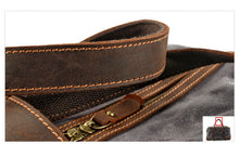 Load image into Gallery viewer, Vintage Large Storage Leather Canvas Travel Duffel Bag
