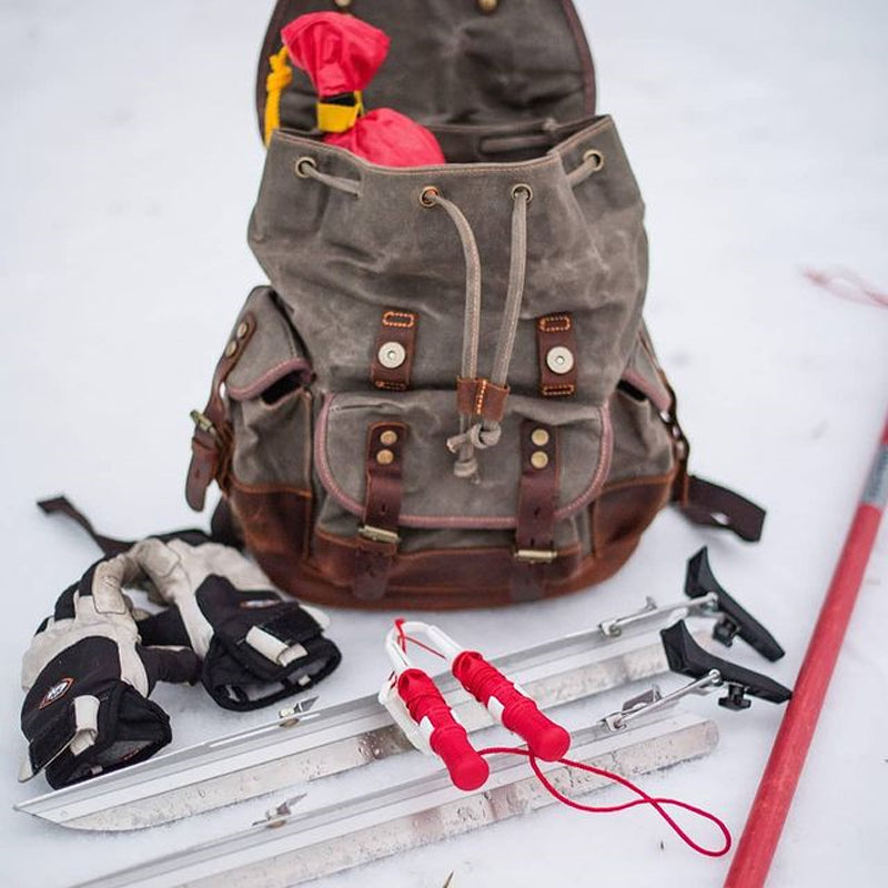 Vintage Canvas Backpack Waterproof Traveling Hiking Rucksack