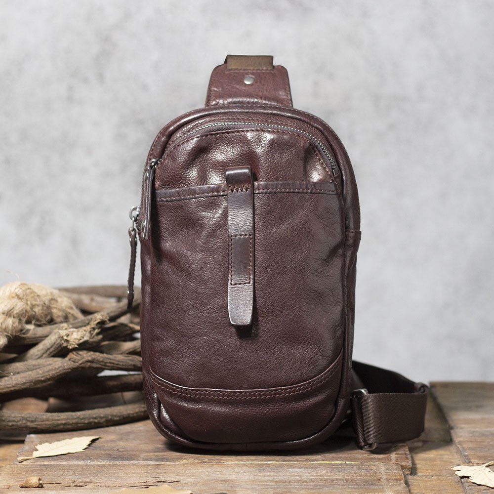 Mens Leather Cross Body Sling Bag