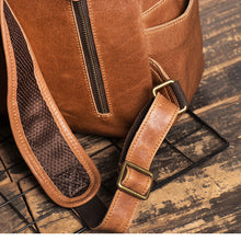 Load image into Gallery viewer, Full Grain Zipper Leather School Backpack Rucksack  Anniversary Gifts Handmade Bags
