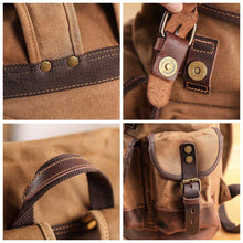 Load image into Gallery viewer, Vintage Canvas Backpack Waterproof Traveling Hiking Rucksack
