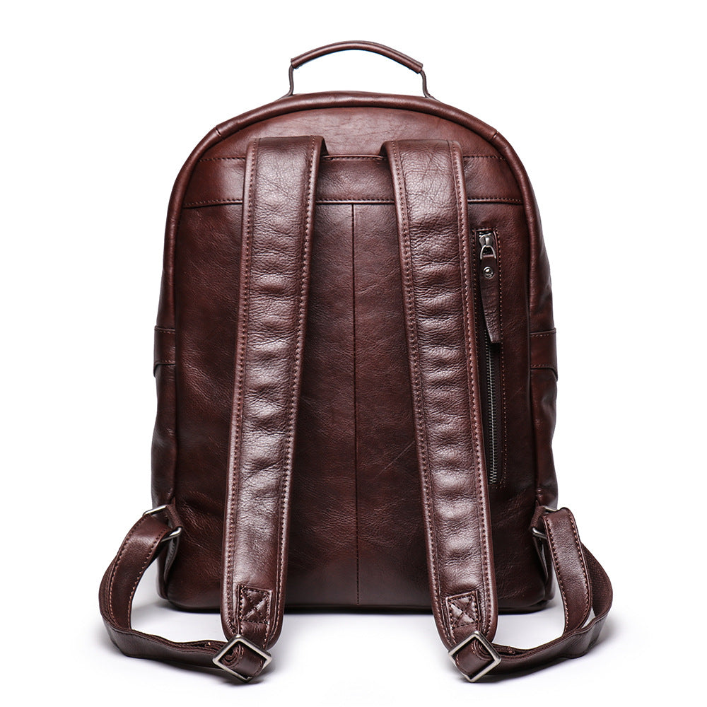 Handmade Full Grain Leather School Backpack for Men Laptop Bag Travel Backpack
