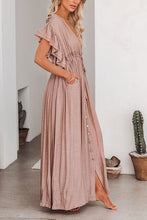 Load image into Gallery viewer, Button Drawstring Waist Maxi Cover Dress
