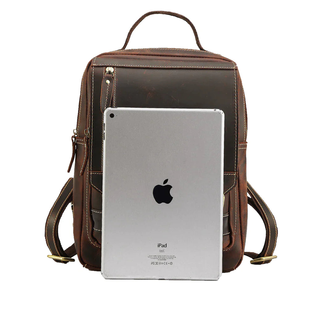 Mens Convertible Leather School Backpack Sling Bag