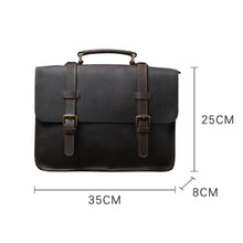 Load image into Gallery viewer, Coffee Leather Laptop Shoulder Bag
