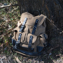 Load image into Gallery viewer, Vintage Canvas Backpack Waterproof Traveling Hiking Rucksack
