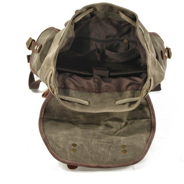 Vintage Canvas Backpack Waterproof Traveling Hiking Rucksack
