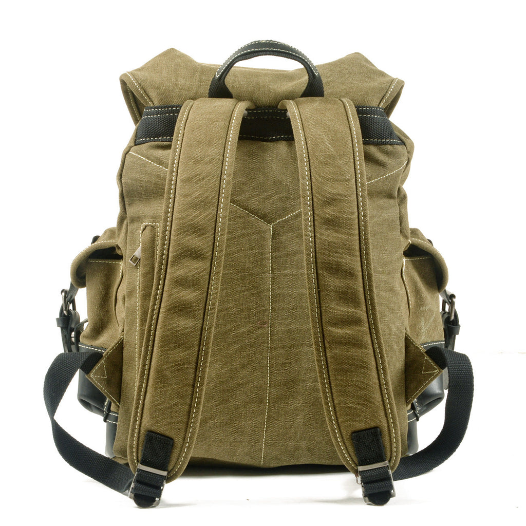Vintage Canvas Backpack Waterproof Traveling Hiking Rucksack