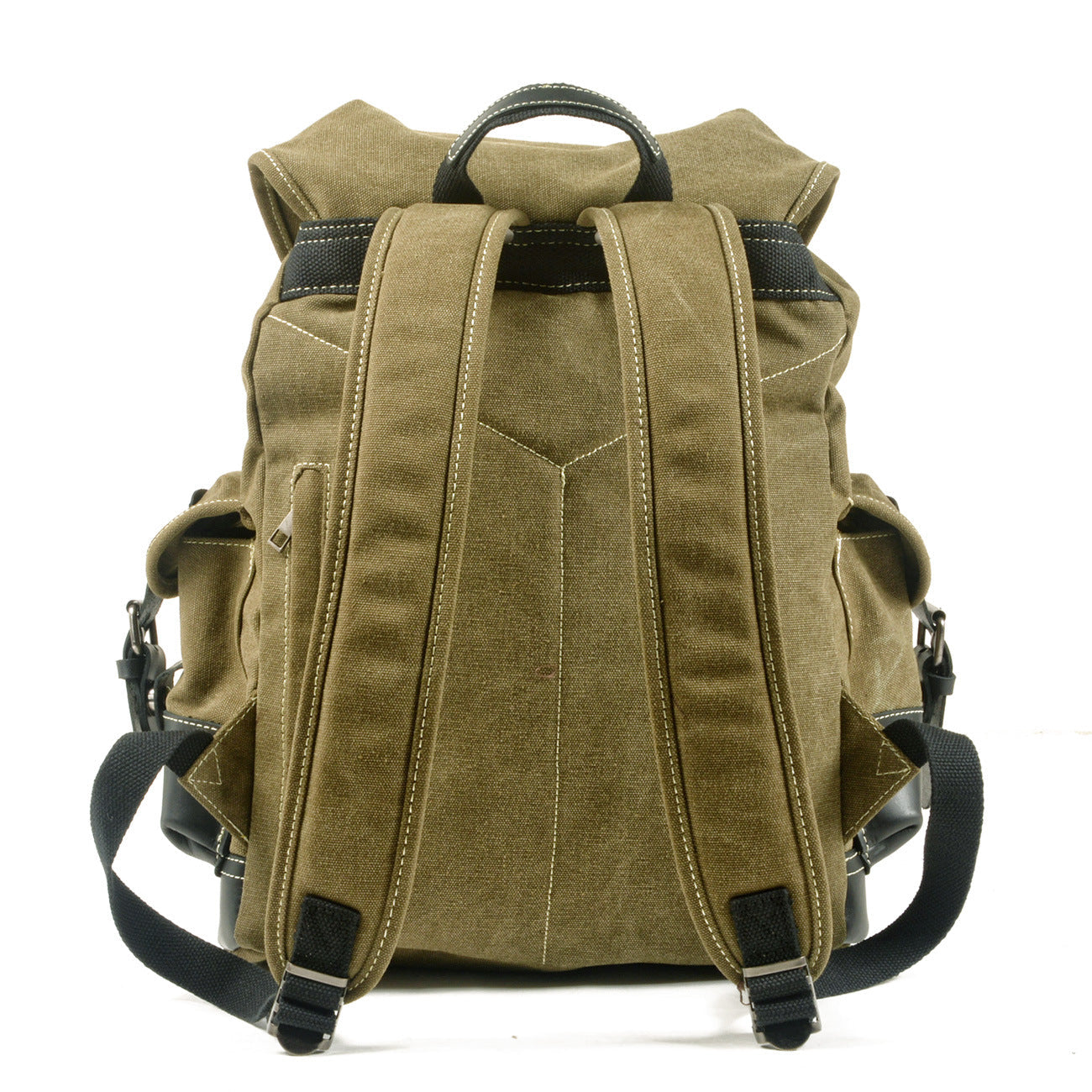 Vintage Canvas Backpack Waterproof Traveling Hiking Rucksack