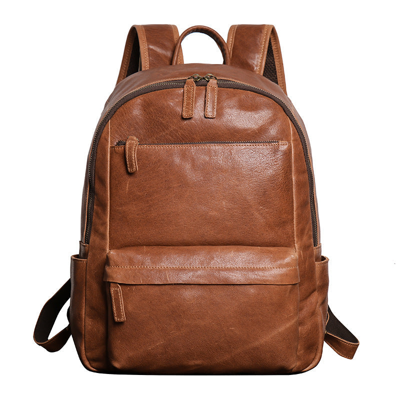Full Grain Zipper Leather School Backpack Rucksack  Anniversary Gifts Handmade Bags
