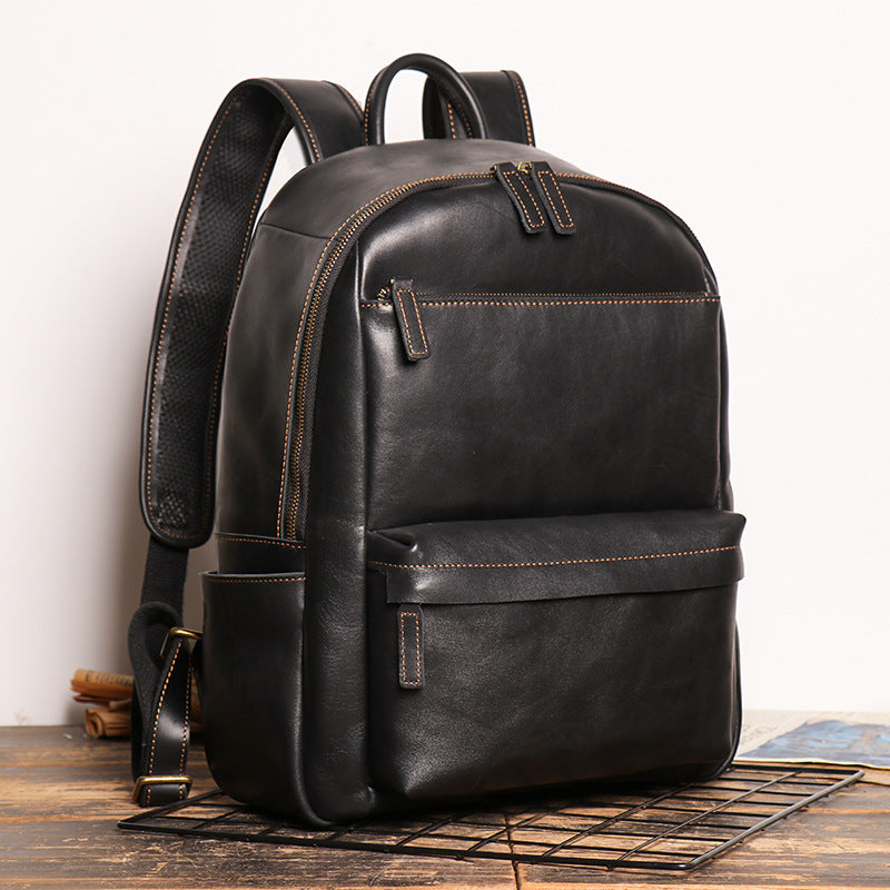 Full Grain Zipper Leather School Backpack Rucksack  Anniversary Gifts Handmade Bags