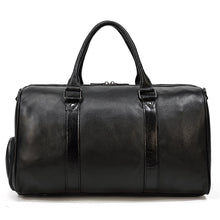 Load image into Gallery viewer, Men Leather Duffel Bag Large Crazy Horse Leather Travel Bag With Shoe Compartment
