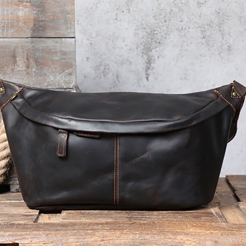 Large Leather Shoulder Cross Body Sling Bag