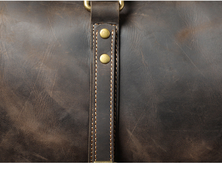 Travel Leather Weekender Bag for Men Full-Open