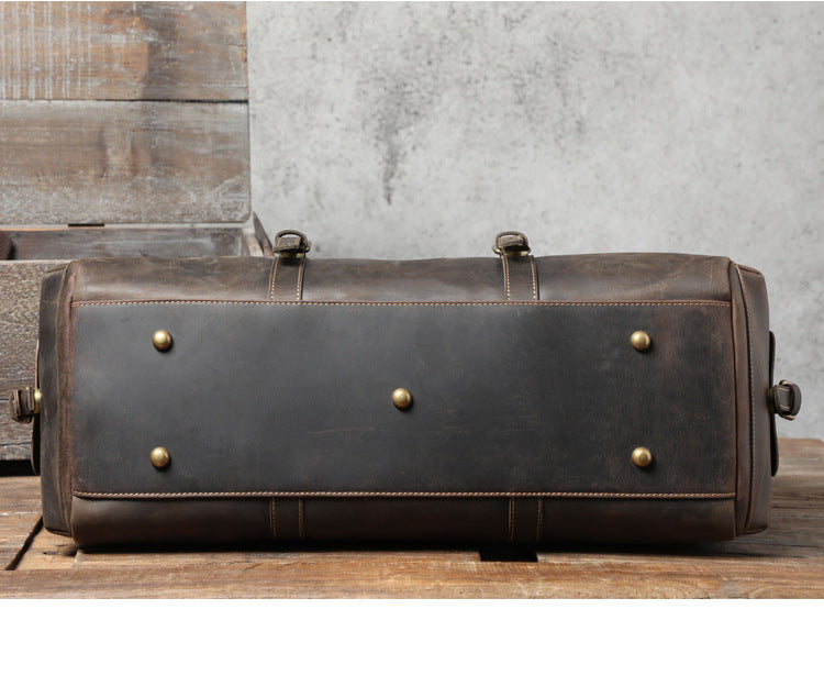 Travel Leather Weekender Bag for Men Full-Open