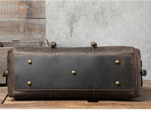 Load image into Gallery viewer, Travel Leather Weekender Bag for Men Full-Open
