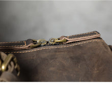 Load image into Gallery viewer, Travel Leather Weekender Bag for Men Full-Open
