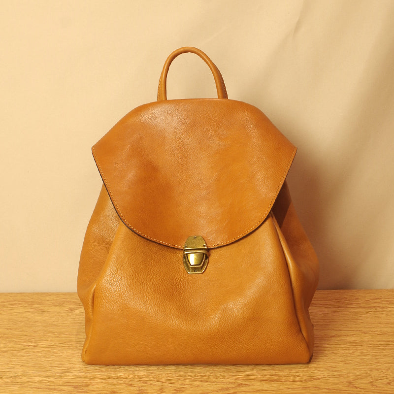 Simple Classic Vintage Leather Backpack