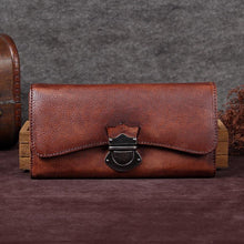 Load image into Gallery viewer, Women&#39;s Trifold Leather Long Wallet Purse Clutch
