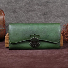 Load image into Gallery viewer, Women&#39;s Trifold Leather Long Wallet Purse Clutch
