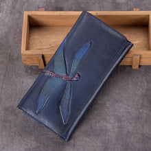 Load image into Gallery viewer, Womens Leather Wallet Purse Drangonfly Embossed Clutch Wallets for Women
