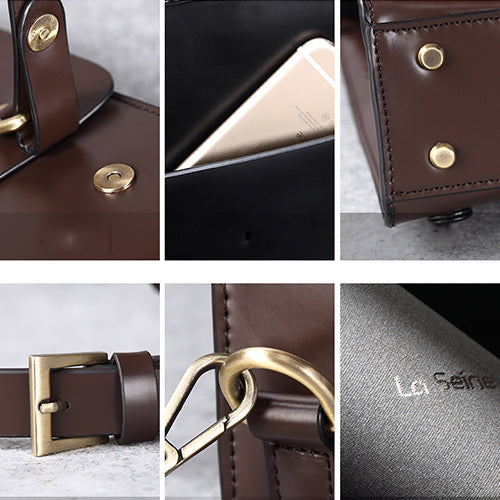 Classic Satchel Laptop Leather School Backpack for Women