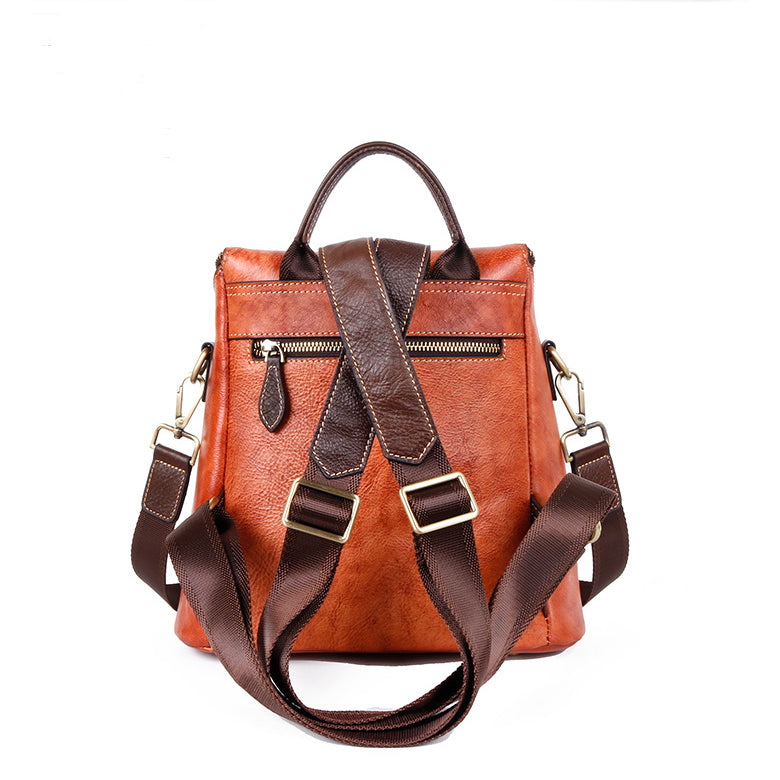 Unique Embossed Floral Leather Leather Backpack for Women