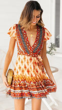 Load image into Gallery viewer, Yellow Pattern Mini Casual Dress
